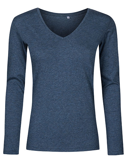 Women's V-Neck T-Shirt Long Sleeve – 100% Baumwolle