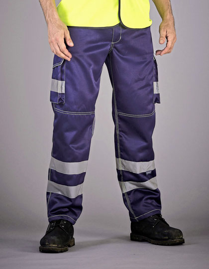 YOKO Hi-Vis Cargo Trousers With Knee Pad Pockets