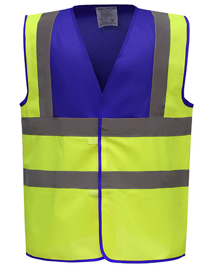 YOKO Hi-Vis 2 Bands & Braces Waistcoat in Royal Yoke