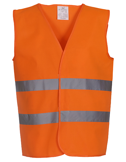 YOKO Hi-Vis 2 Bands Waistcoat in Hi-Vis Orange