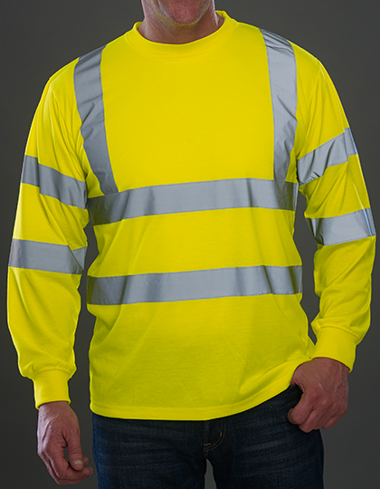 YOKO Hi-Vis Long Sleeve T-Shirt in Hi-Vis Yellow