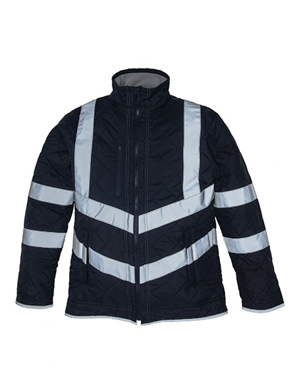 YOKO Hi-Vis Kensington Jacket With Fleece Lining in Navy