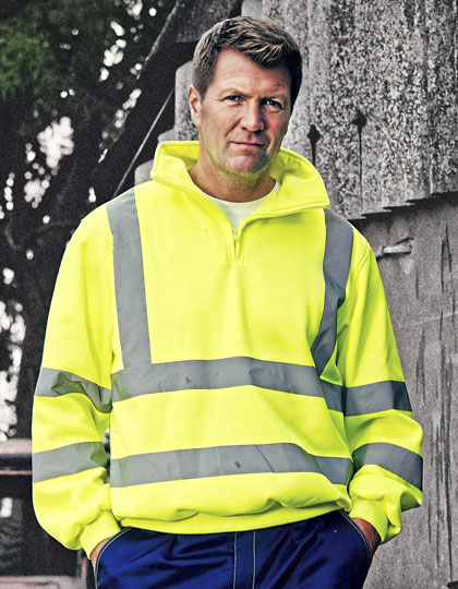 Hi-Vis 1/4 Zip Sweatshirt — besticken oder bedrucken lassen
