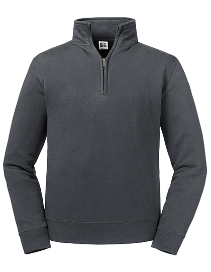 Russell Athletic Authentic Quarter Zip Sweat in Convoy Grey (Solid)
