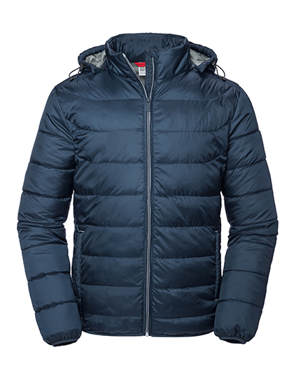 Russell Athletic Men's Hooded Nano Jacket in French Navy