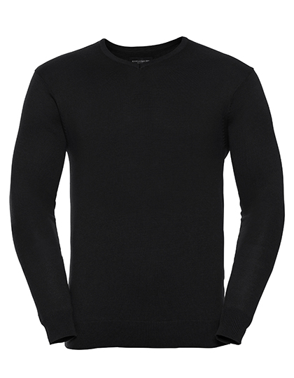 Men's V-Neck Knitted Pullover — besticken oder bedrucken lassen