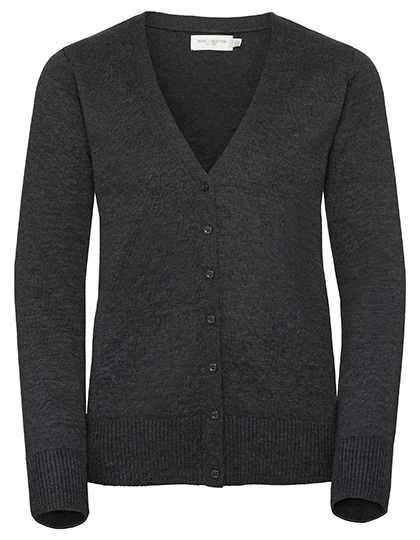 Ladies' V-Neck Knitted Cardigan – 50% Baumwolle / 50% Polyacryl