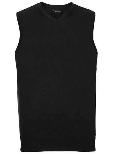 Men's V-Neck Sleeveless Knitted Pullover — besticken oder bedrucken lassen