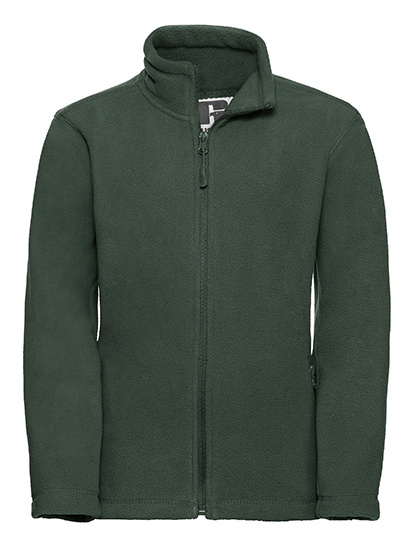 Russell Athletic Kids Full Zip Outdoor Fleece in Bottle Green
