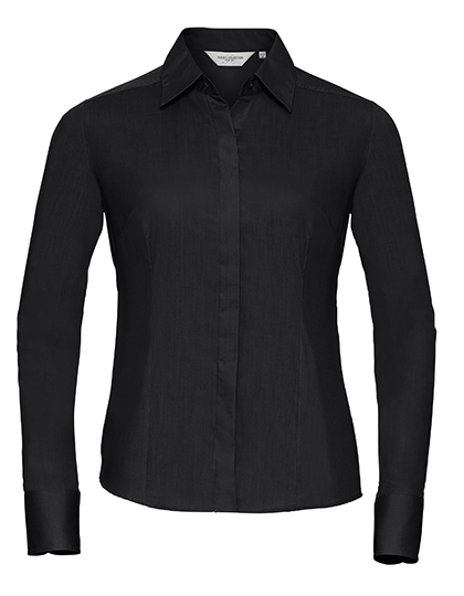 Russell Athletic Collection Ladies' Long Sleeve Fitted Polycotton Poplin Shirt