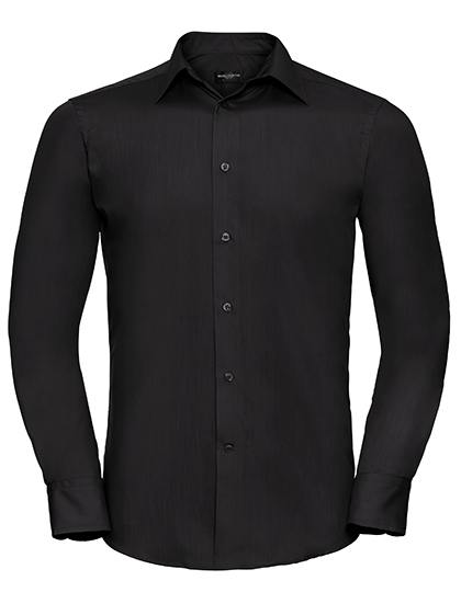 Men's Long Sleeve Tailored Polycotton Poplin Shirt — besticken oder bedrucken lassen