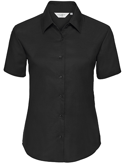 Ladies' Short Sleeve Tailored Oxford Shirt — besticken oder bedrucken lassen