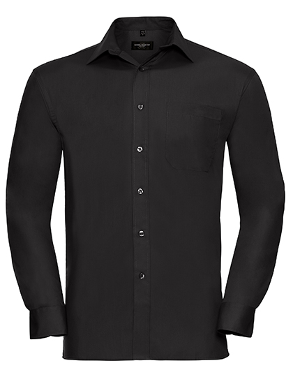 Russell Athletic Collection Men's Long Sleeve Classic Pure Cotton Poplin Shirt