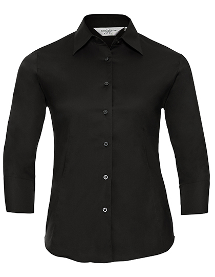 Ladies' Long Sleeve Classic Pure Cotton Poplin Shirt — besticken oder bedrucken lassen