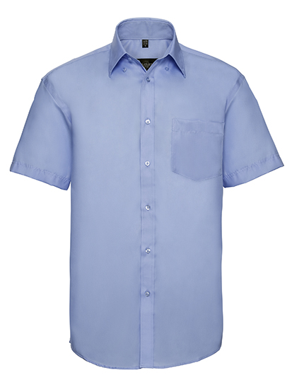 Russell Athletic Collection Men's Short Sleeve Classic Ultimate Non-Iron Shirt in Bright Sky
