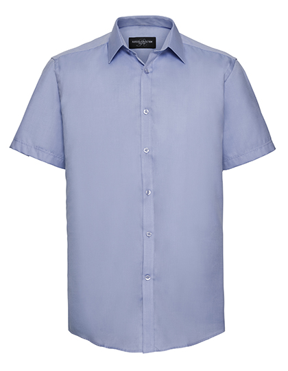 Russell Athletic Collection Men's Short Sleeve Tailored Herringbone Shirt
