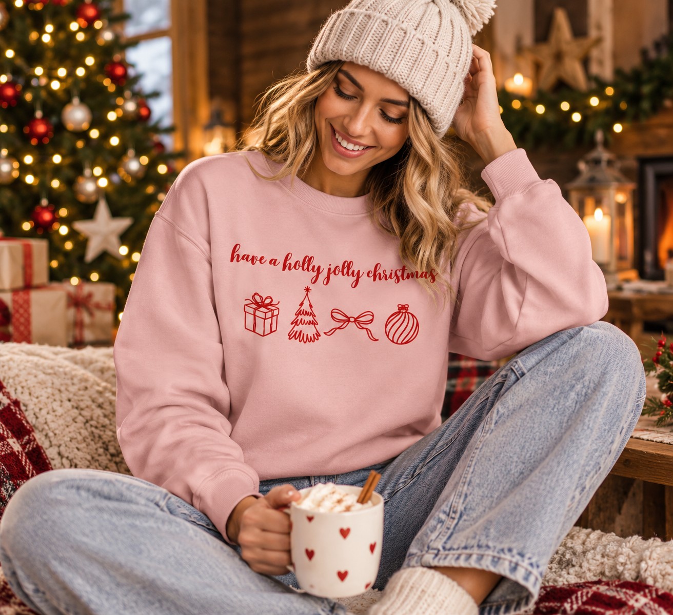 B&C BE INSPIRED Sweater Holly Jolly